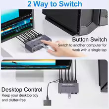 Navceker 4K 240Hz HDMI KVM Switch – 4×1, 8K Support & USB 3.0 Hub Bratia Tools