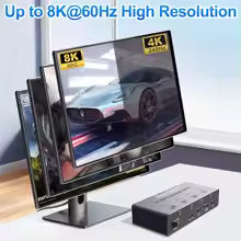 Navceker 4K 240Hz HDMI KVM Switch – 4×1, 8K Support & USB 3.0 Hub Bratia Tools